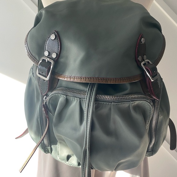 MZ Wallace Marlena Army Green Nylon Backpack Olive - Picture 3 of 16